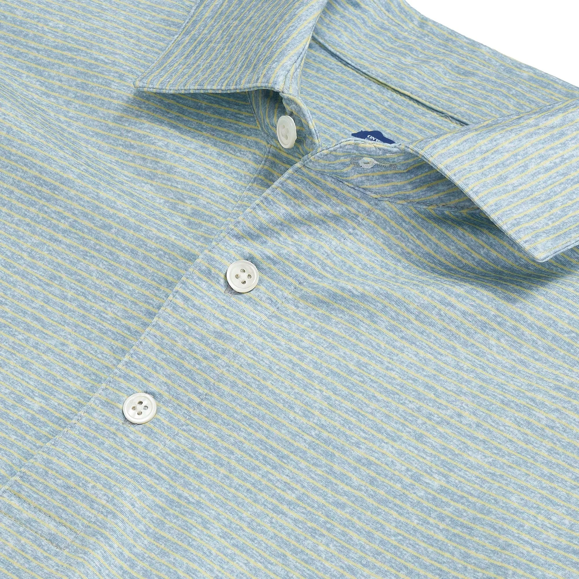 Heathered Birdie Stripe Performance Polo