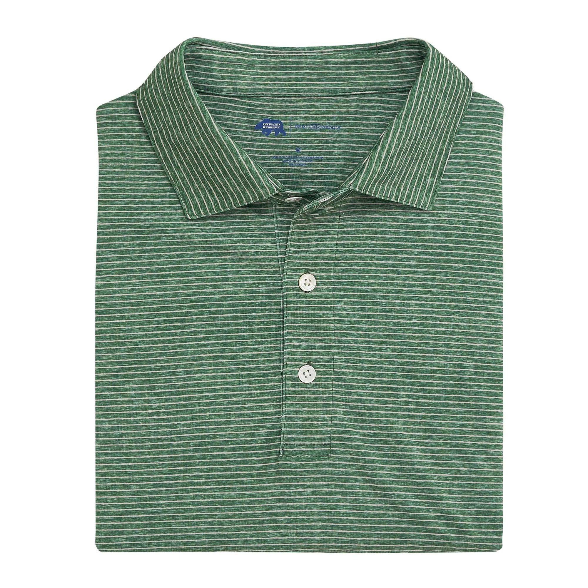 Heathered Birdie Stripe Performance Polo