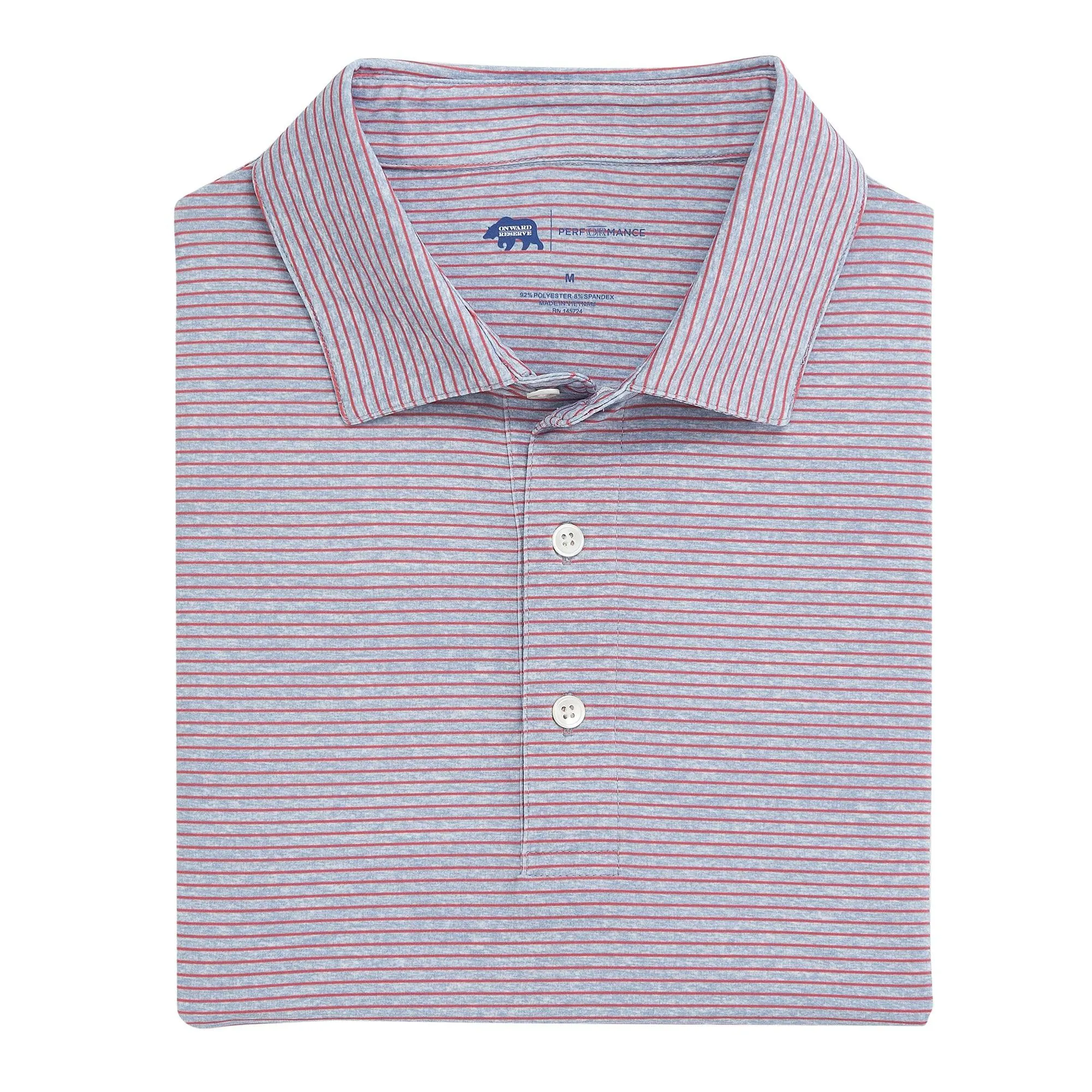 Heathered Birdie Stripe Performance Polo