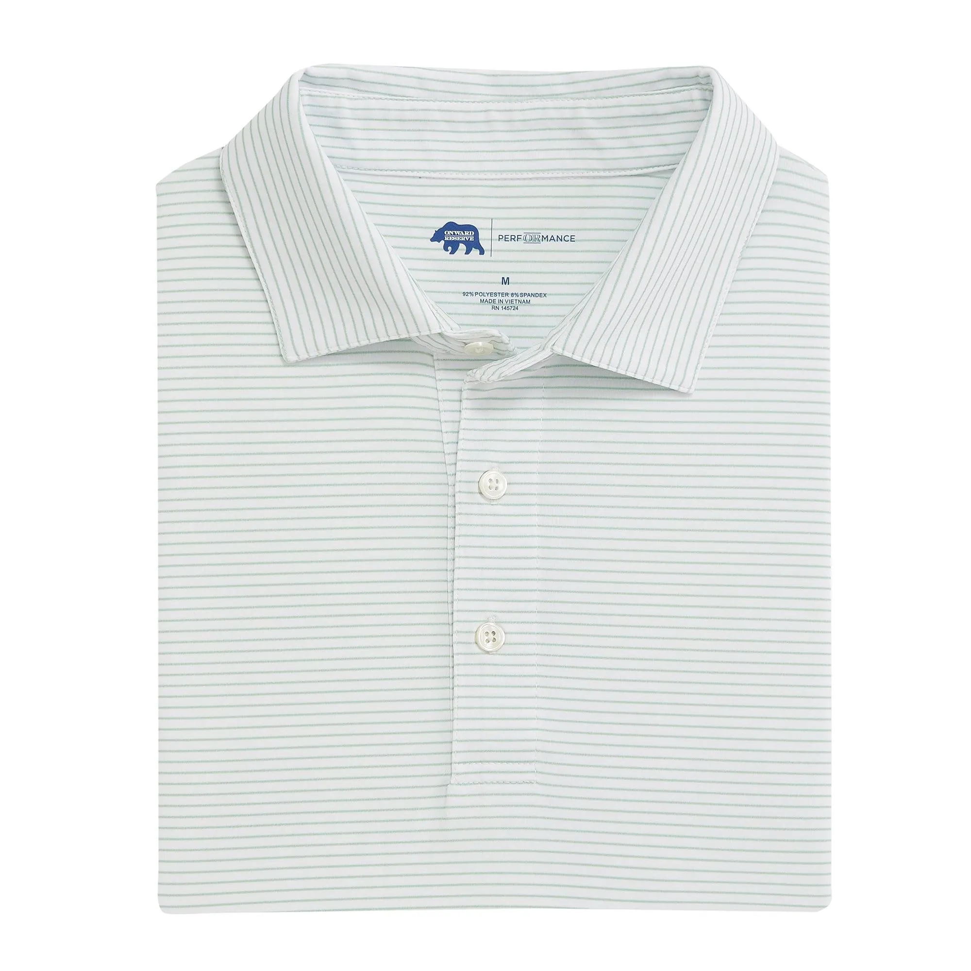 Heathered Birdie Stripe Performance Polo