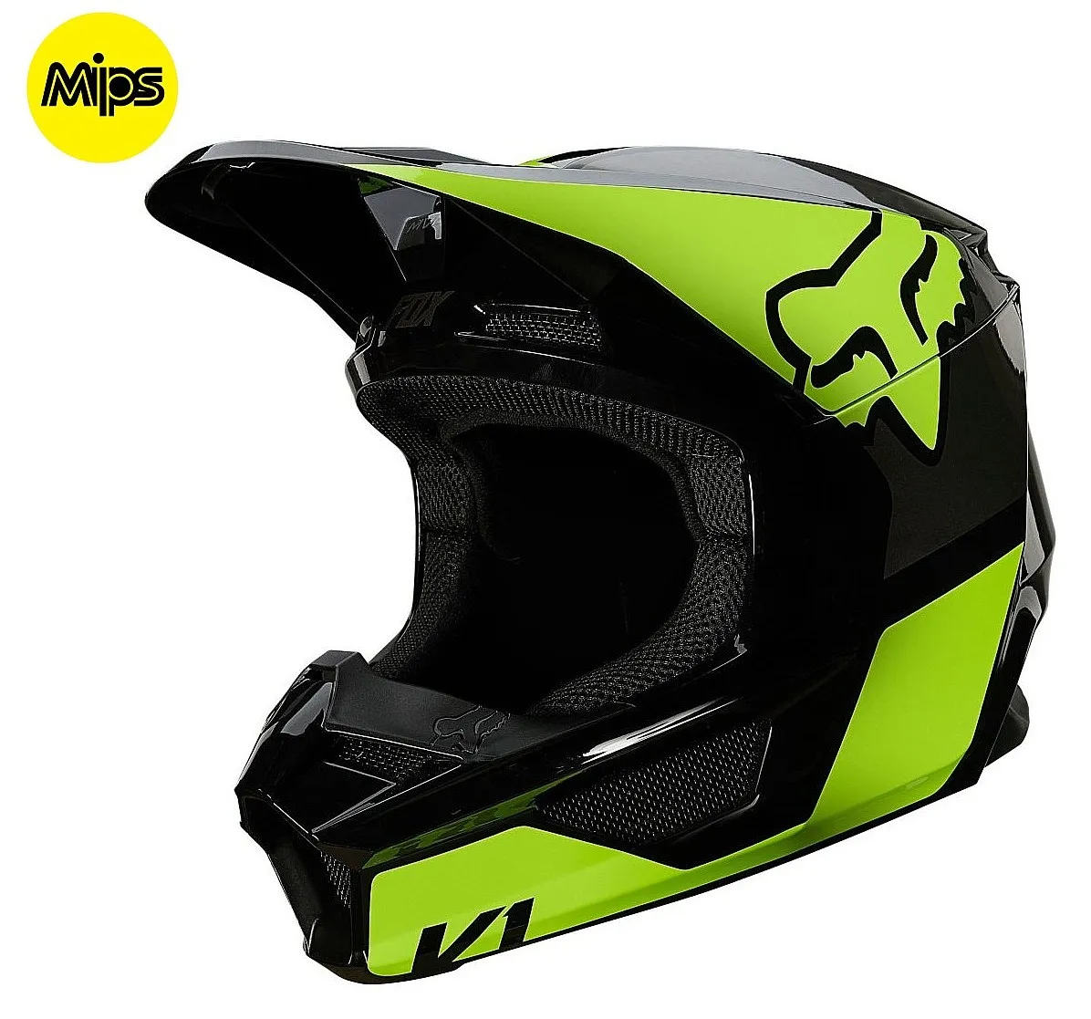 helmet Fox V1 Revn Mips - Fluo Yellow