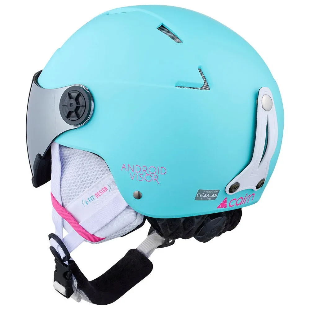 Helmet w/ visor Cairn ---Android Visor Junior Neon Turquoise Neon Pink