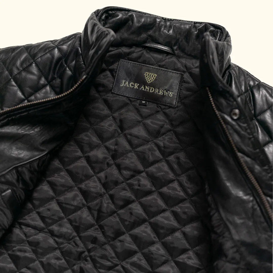 Highlands Quilted Leather Vest | Black