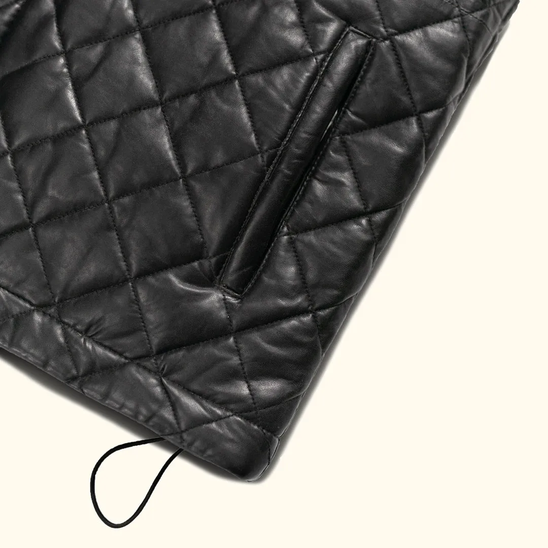 Highlands Quilted Leather Vest | Black