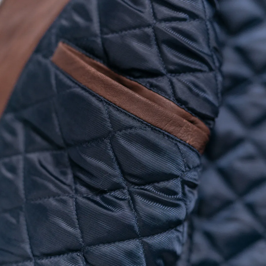 Highlands Quilted Leather Vest | Mahogany Brown