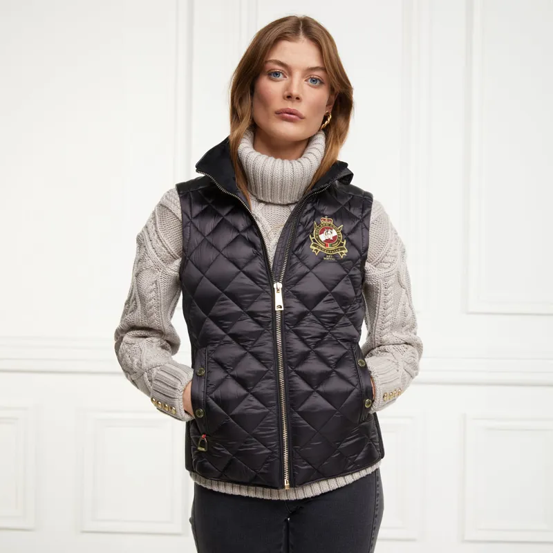 Holland Cooper Diamond Quilt Classic Ladies Gilet - Black