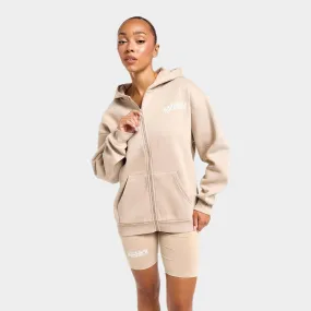 Hoodrich Women's Storm Full Zip Hoodie Oxford Tan / White