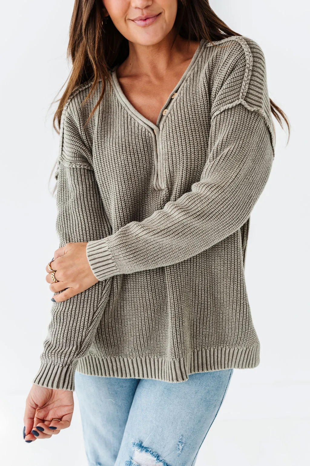 Indy Pullover Sweater in Olive