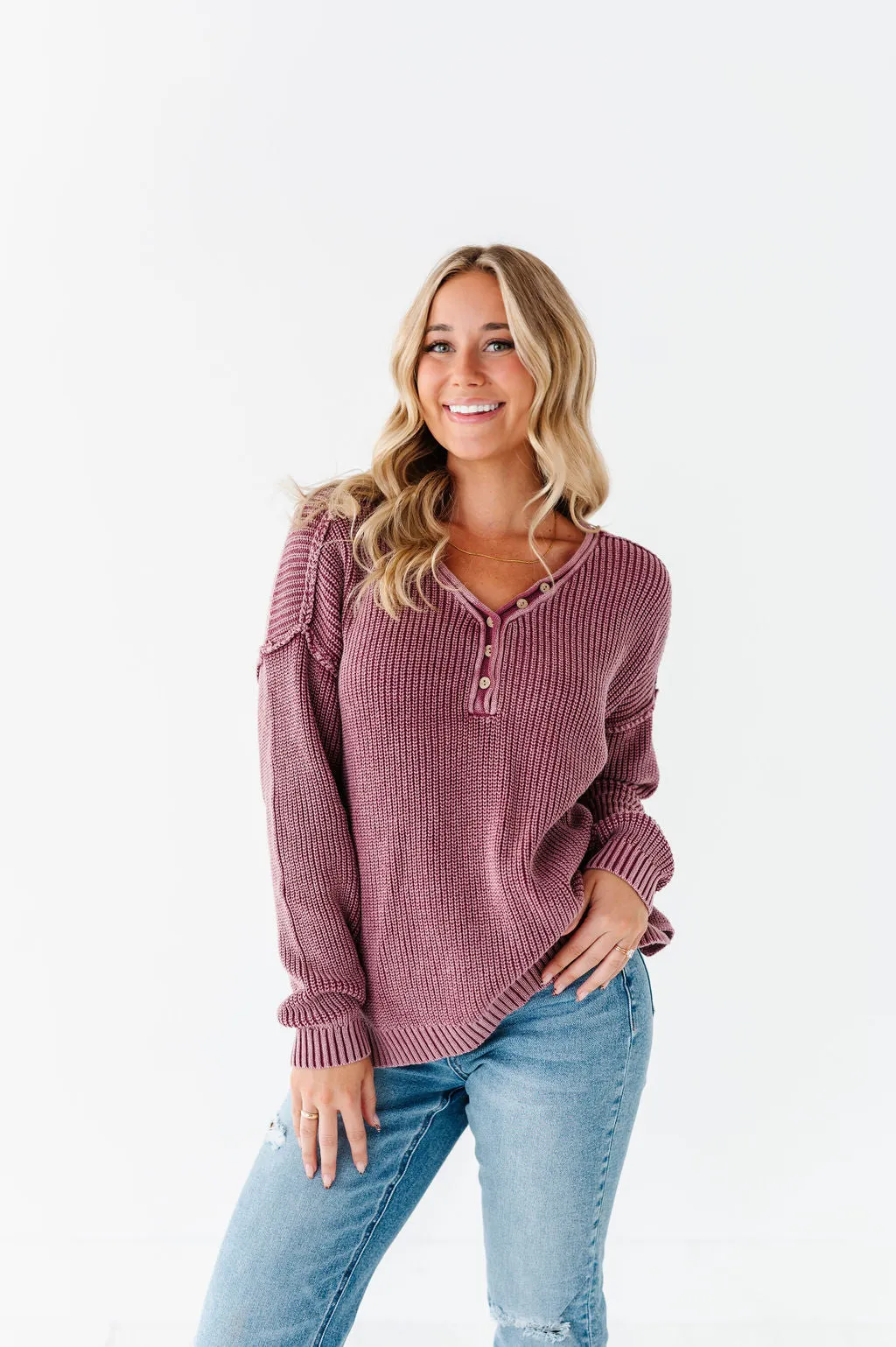 Indy Pullover Sweater in Violet