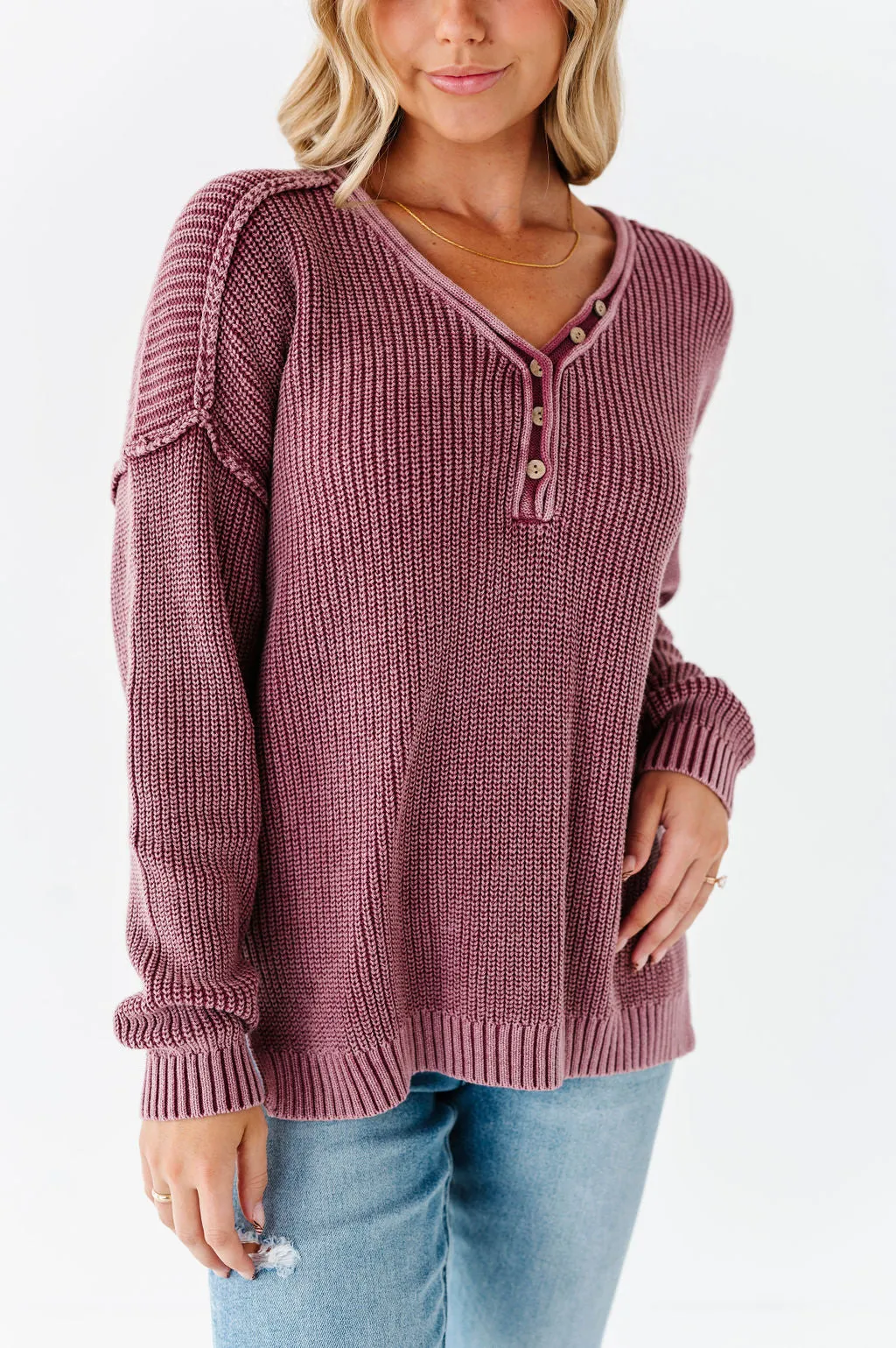 Indy Pullover Sweater in Violet