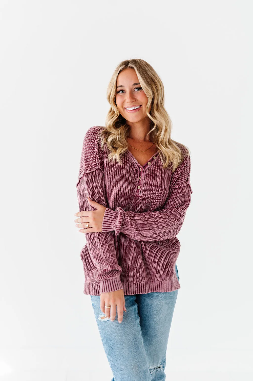 Indy Pullover Sweater in Violet