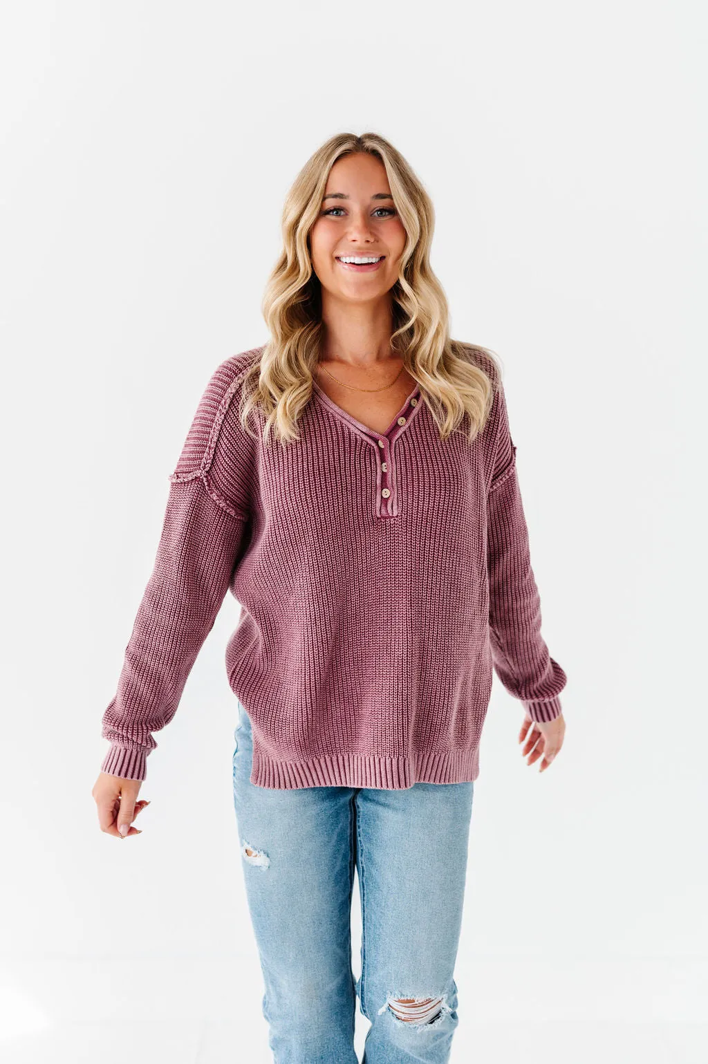 Indy Pullover Sweater in Violet