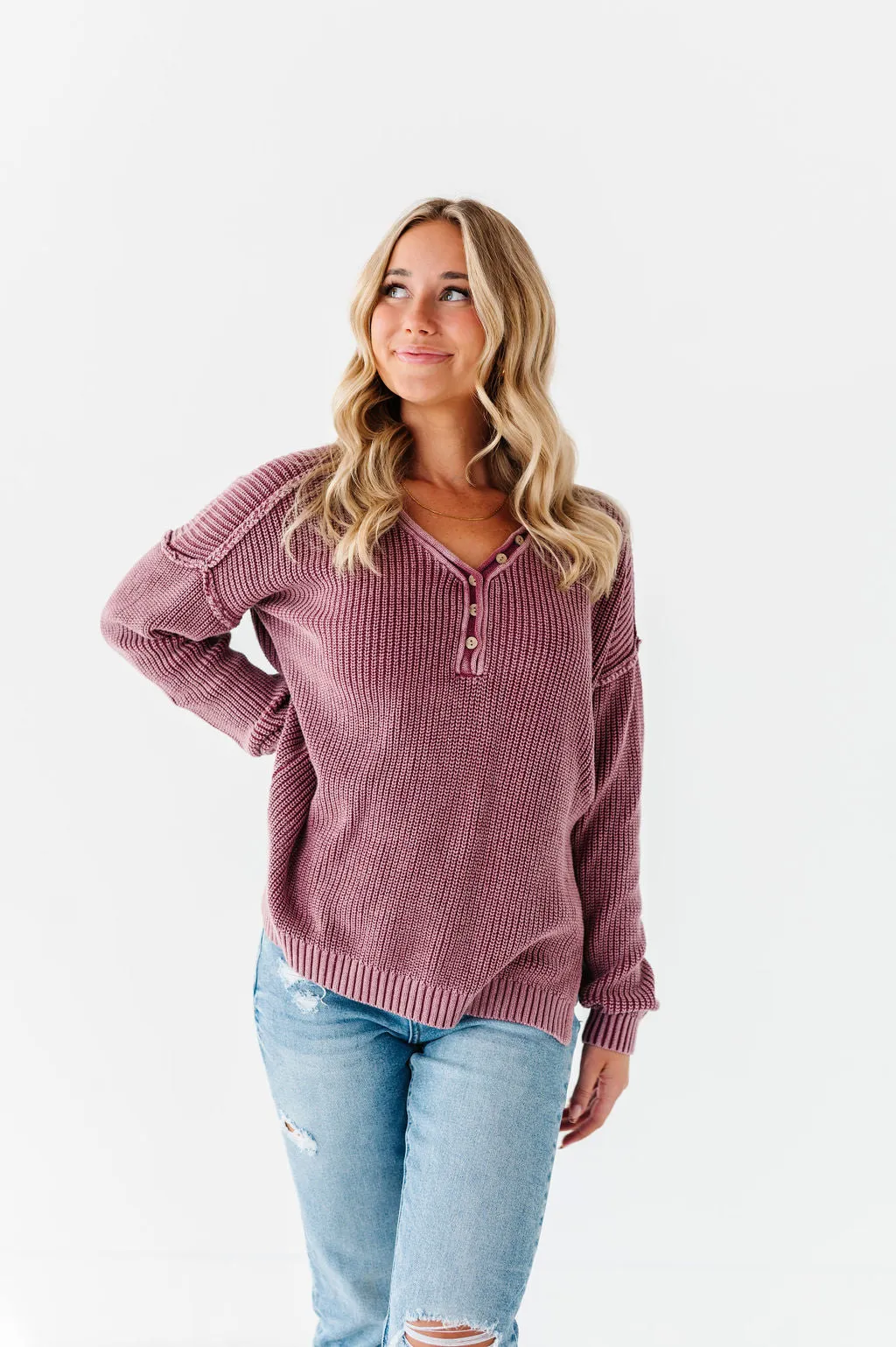 Indy Pullover Sweater in Violet