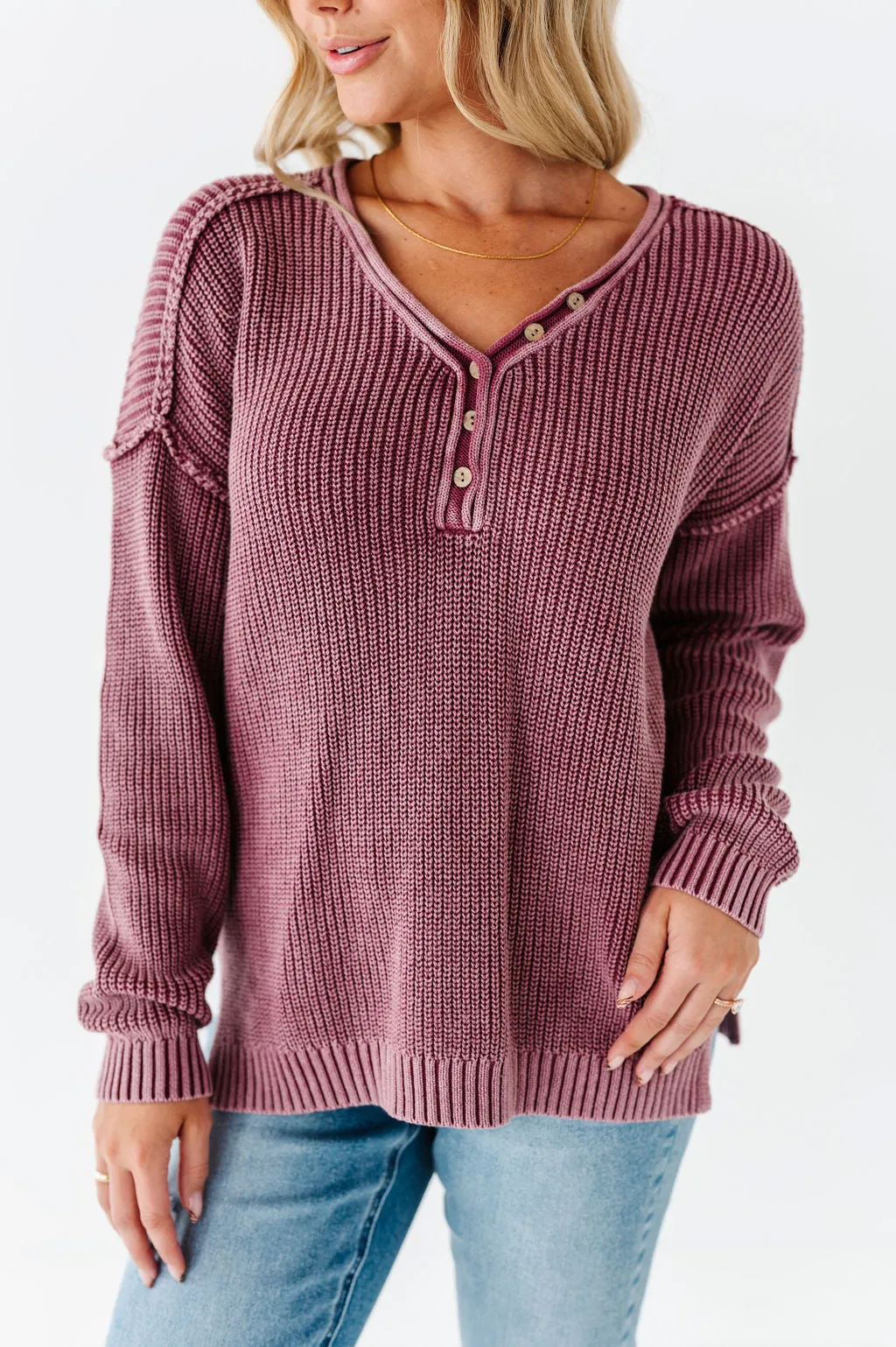 Indy Pullover Sweater in Violet