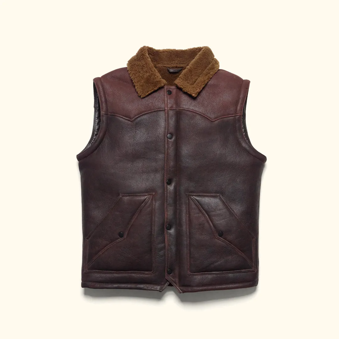 Jackson Leather Shearling Vest | Brown