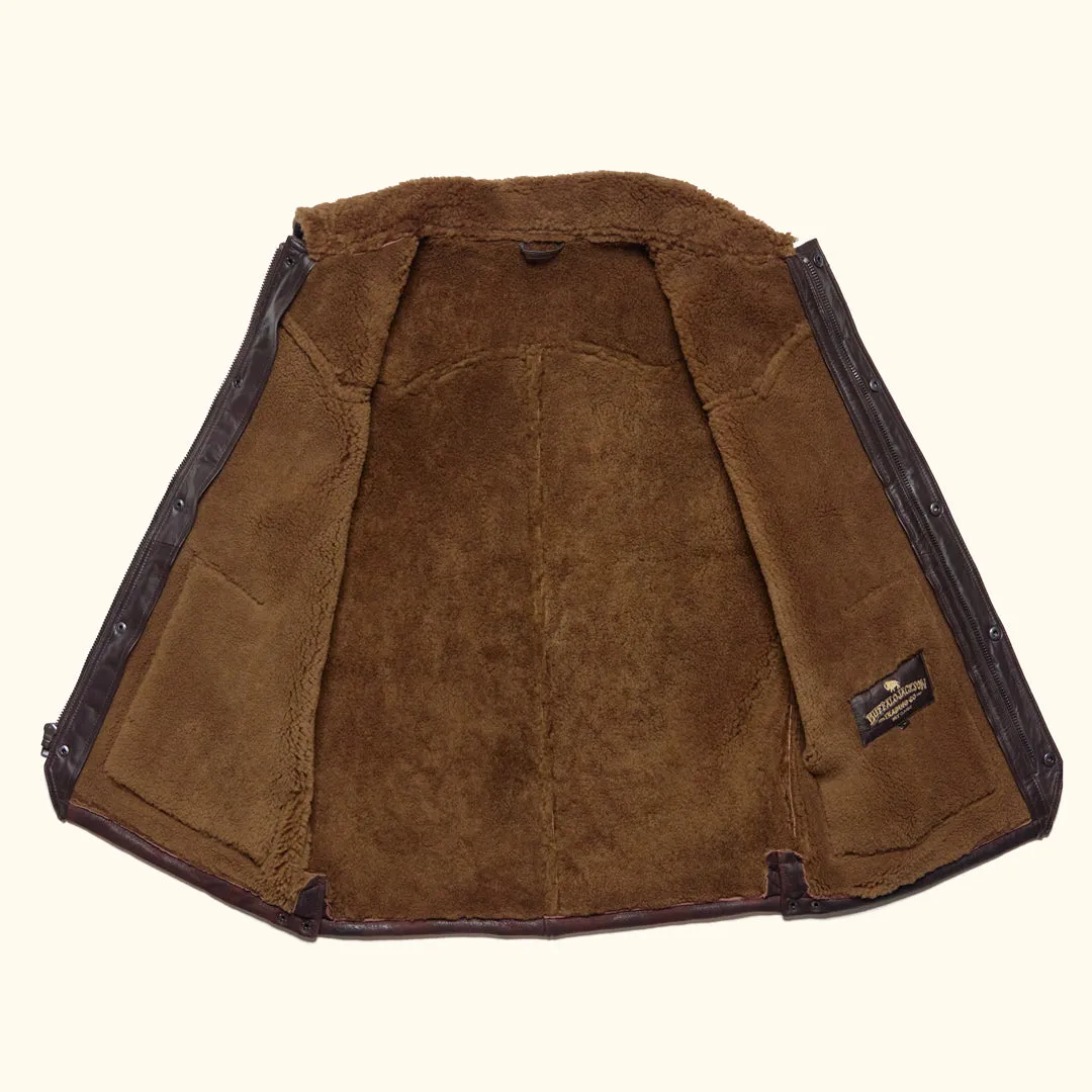 Jackson Leather Shearling Vest | Brown