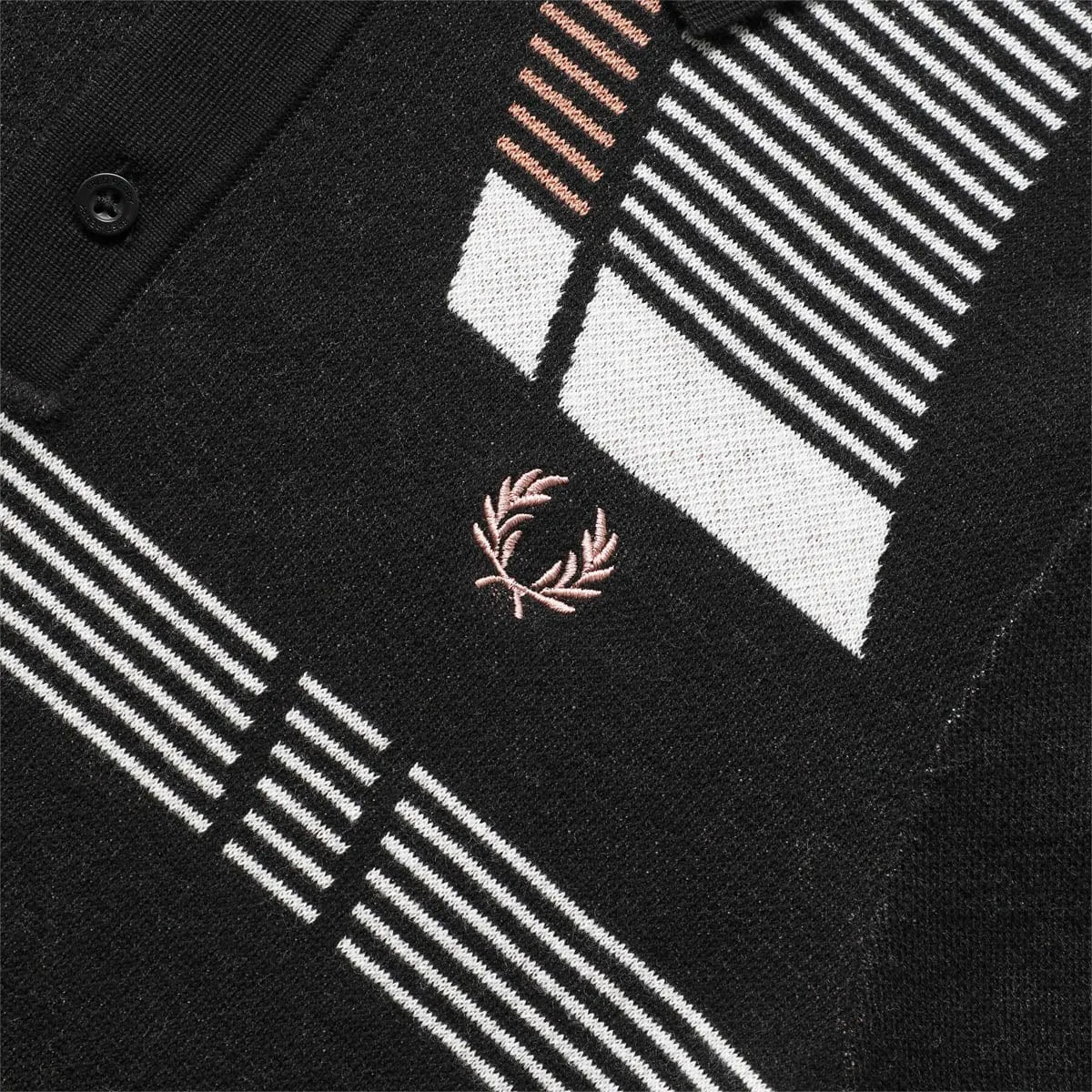 JACQUARD GLITCH POLO BLACK | Bodega