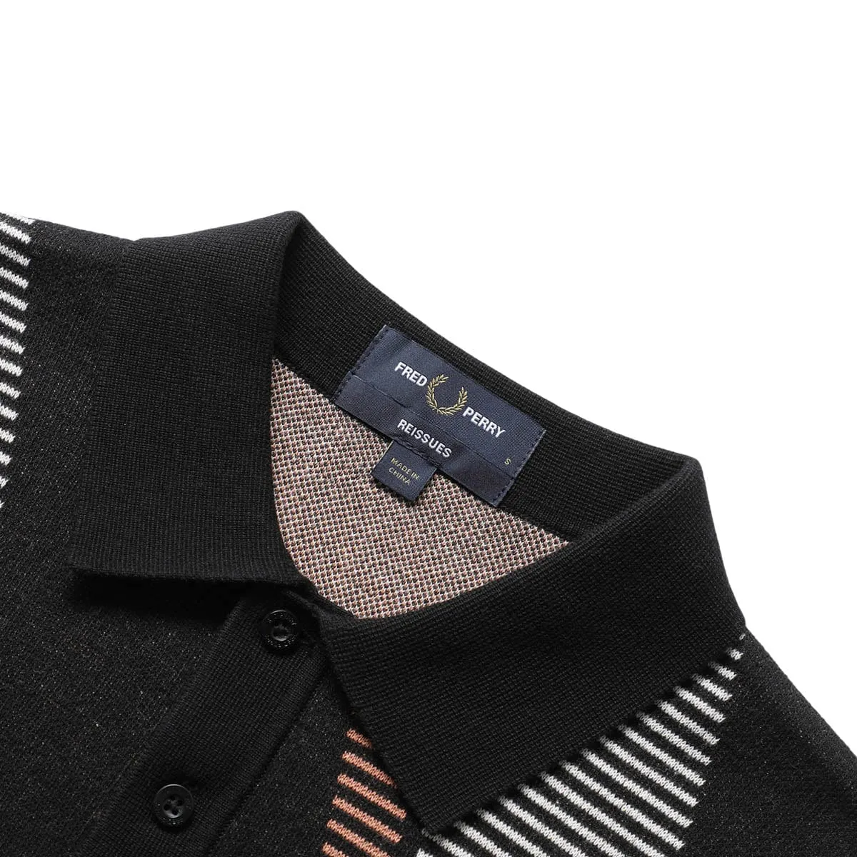 JACQUARD GLITCH POLO BLACK | Bodega