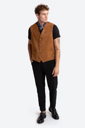 Jeronimo Suede Vest in Tan