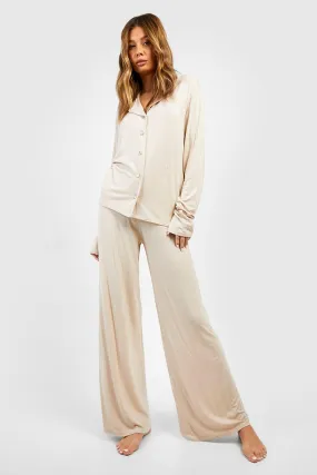 Jersey Knit Wide Leg Pj Pants