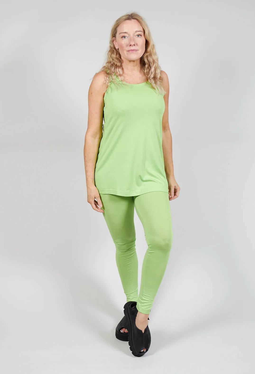 Jersey Vest Top in Lime