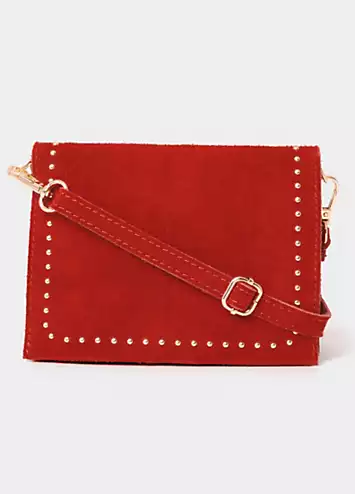 Joe Browns Studded Mini Crossbody Flap Front Suede Bag | Grattan