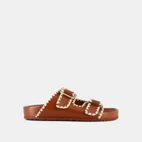 Jonak - Mules Wish Cuir  - Cognac