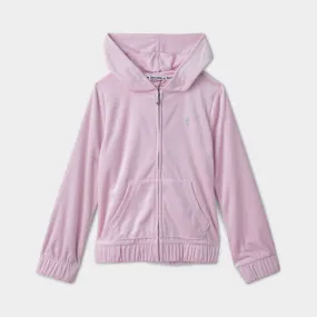 Juicy Couture Junior Girls' Velour Full-Zip Hoodie / Pink Lady