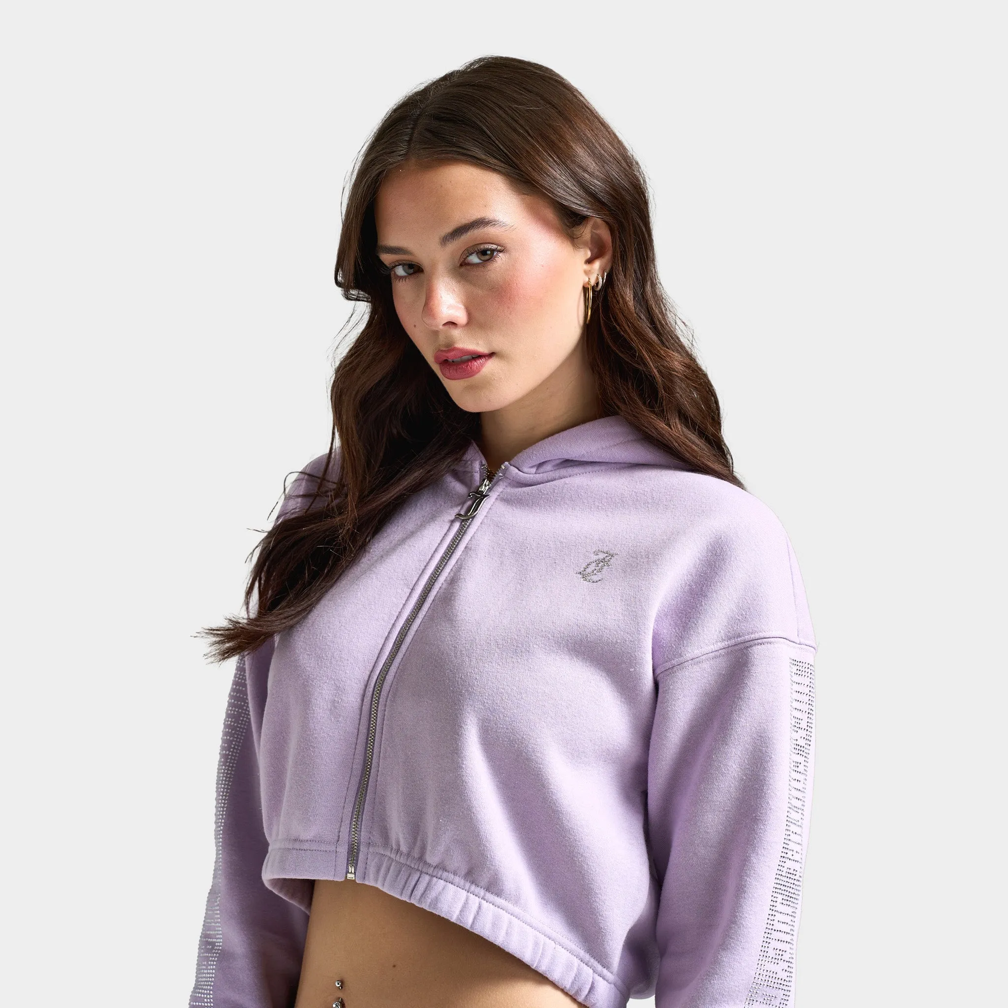 Juicy Couture Women's Cropped Zip Hoodie / Orchid Petal