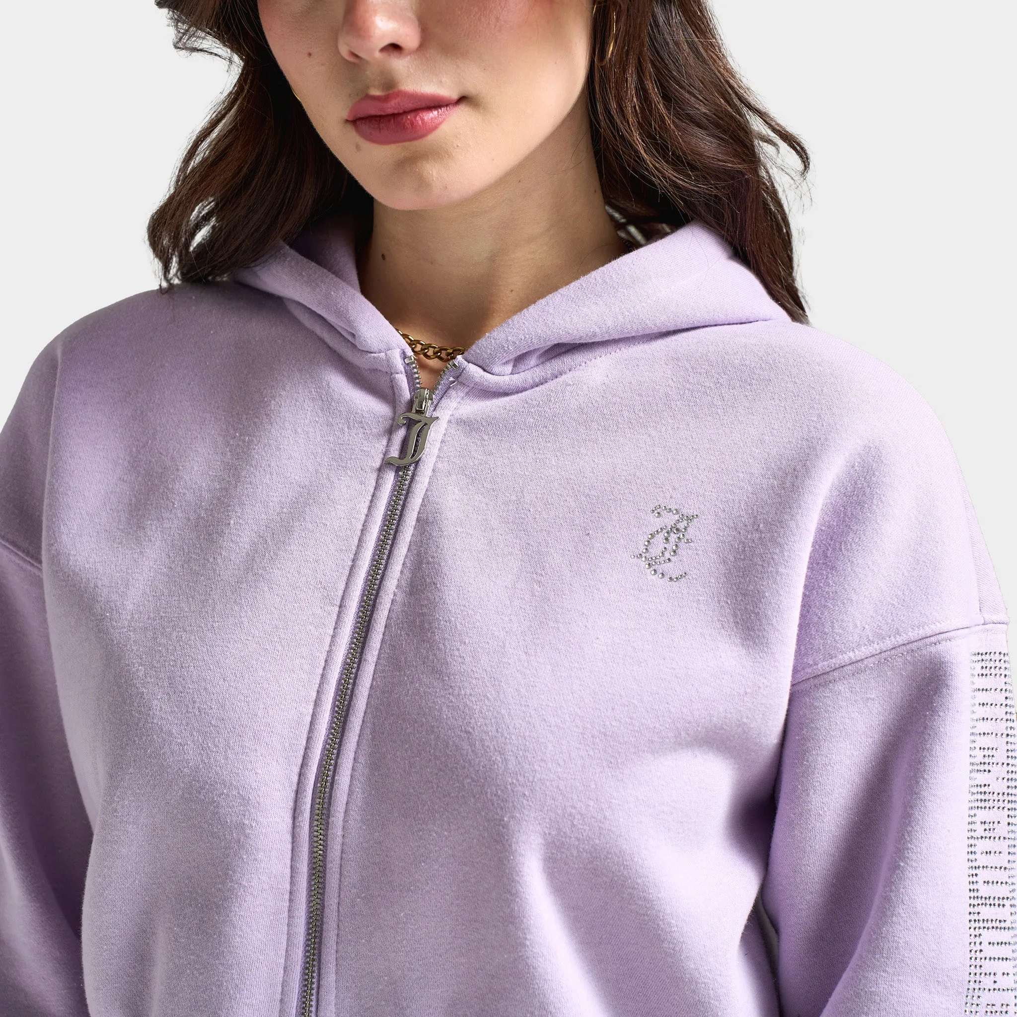 Juicy Couture Women's Cropped Zip Hoodie / Orchid Petal