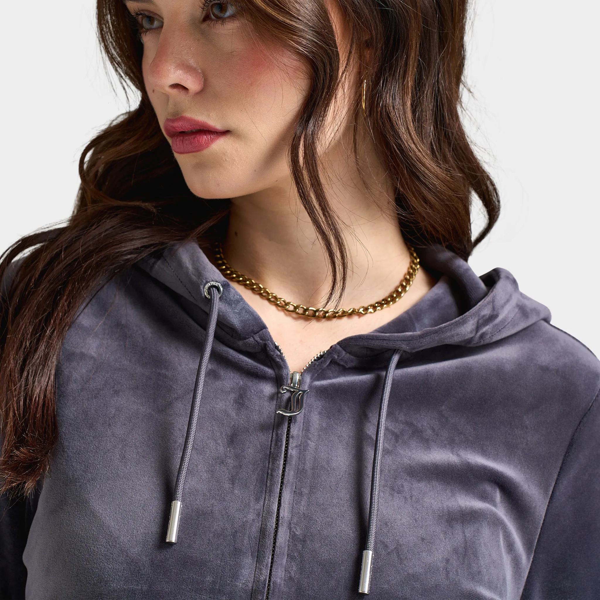 Juicy Couture Women's OG Bling Hoodie / Titanium