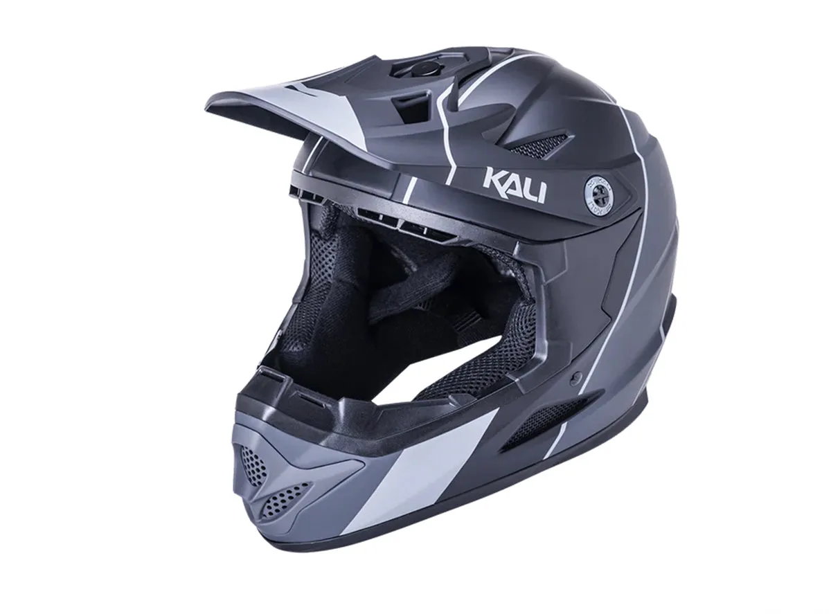 Kali Zoka Full Face Helmet - Youth - Stripe Matt Black-Gray