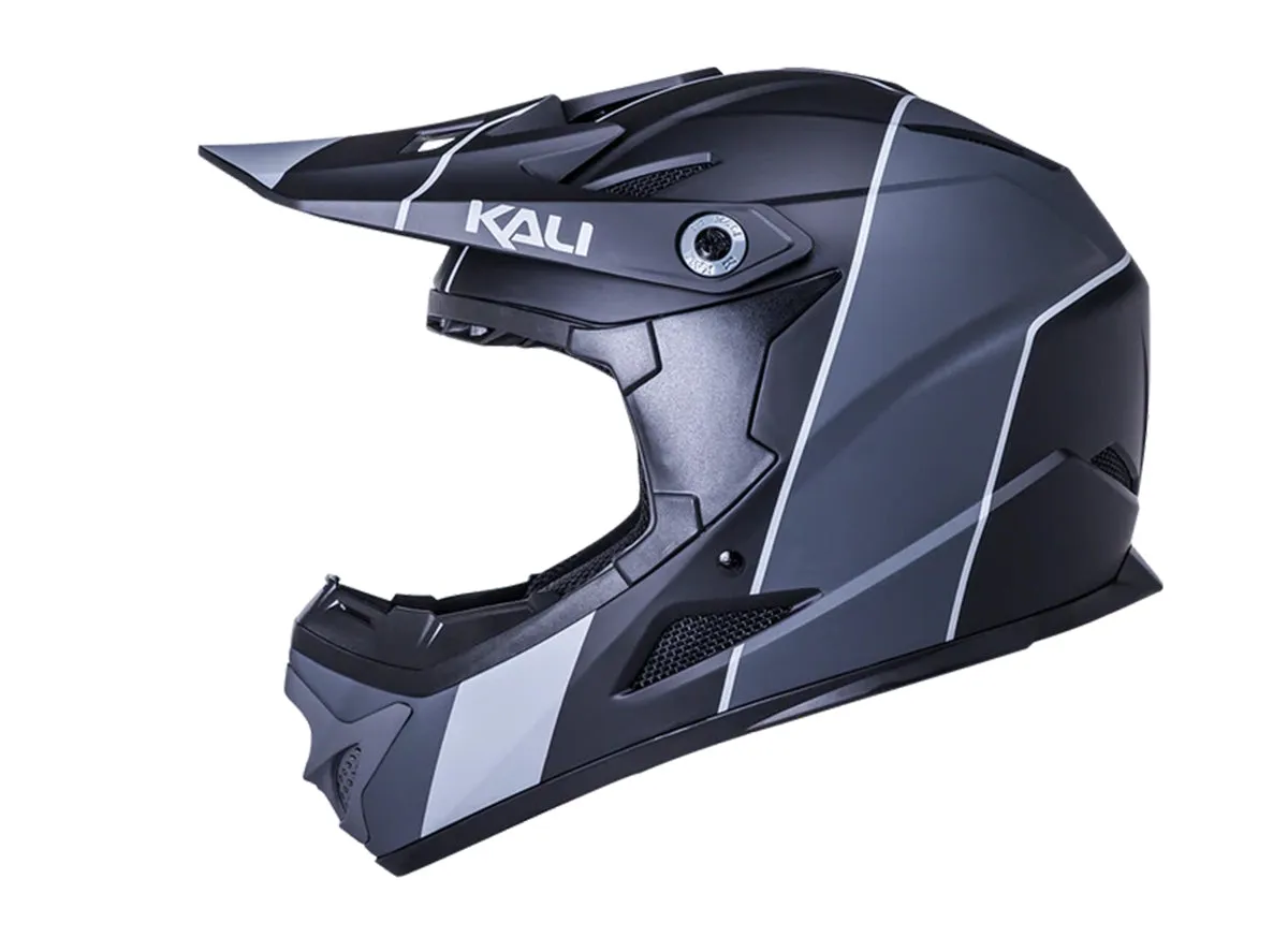 Kali Zoka Full Face Helmet - Youth - Stripe Matt Black-Gray