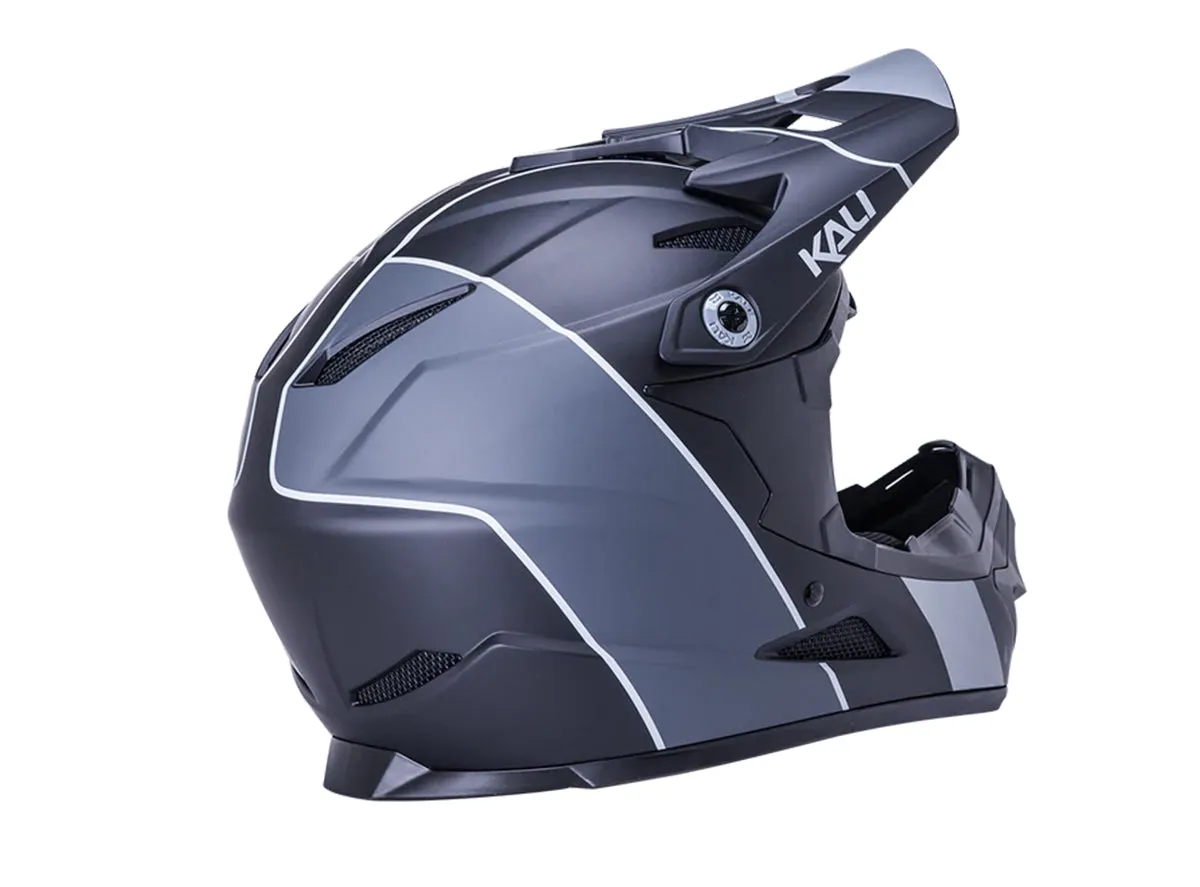 Kali Zoka Full Face Helmet - Youth - Stripe Matt Black-Gray