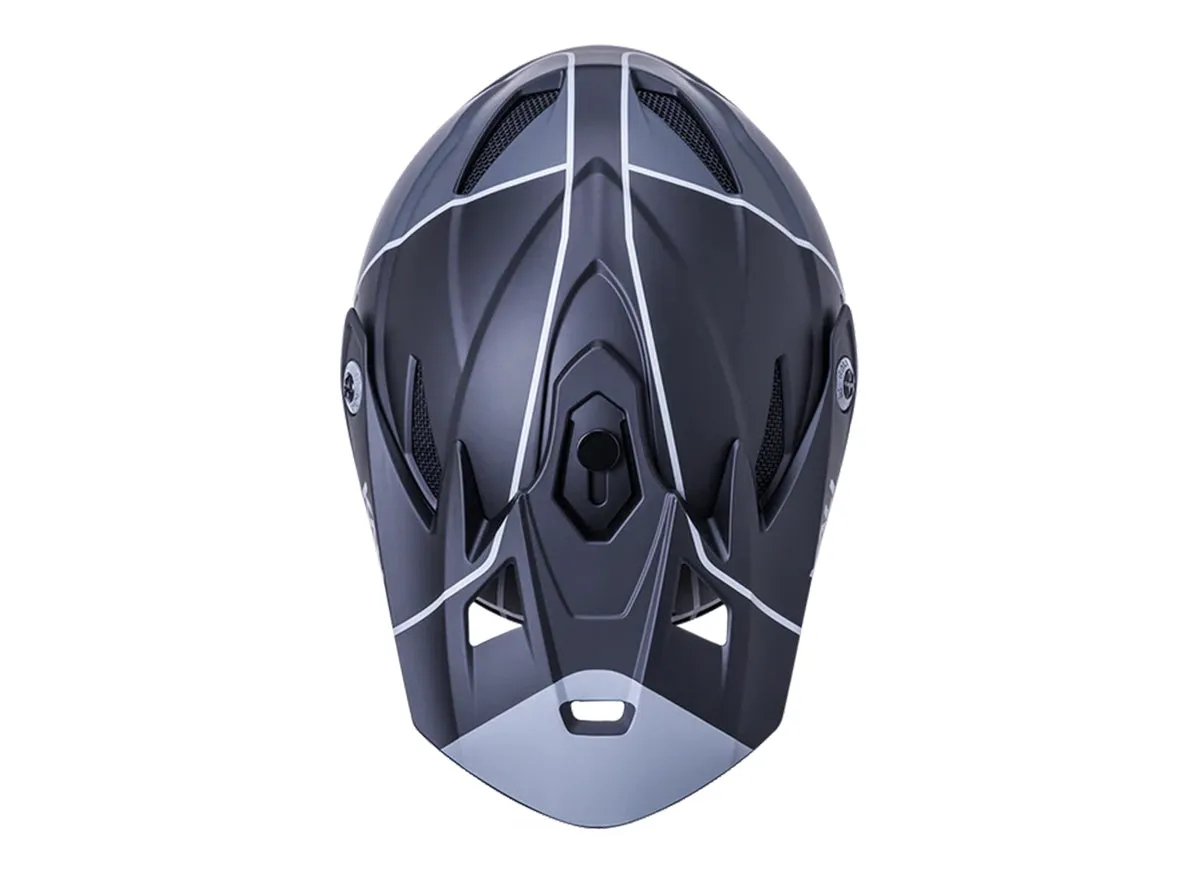 Kali Zoka Full Face Helmet - Youth - Stripe Matt Black-Gray