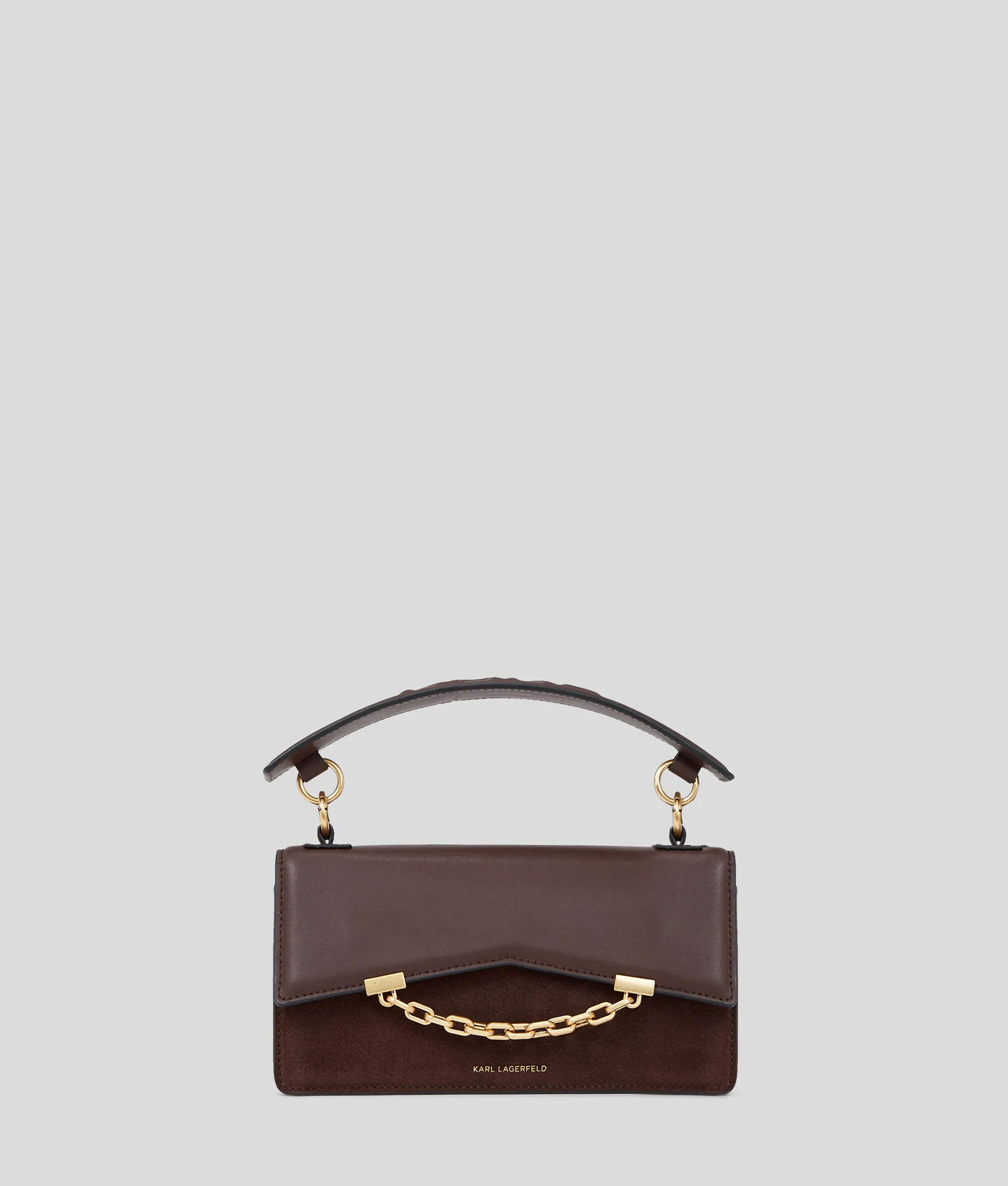 Karl Lagerfeld, K/seven Grainy Suede Crossbody Bag, Woman, Dark Chocolate, Size: One size