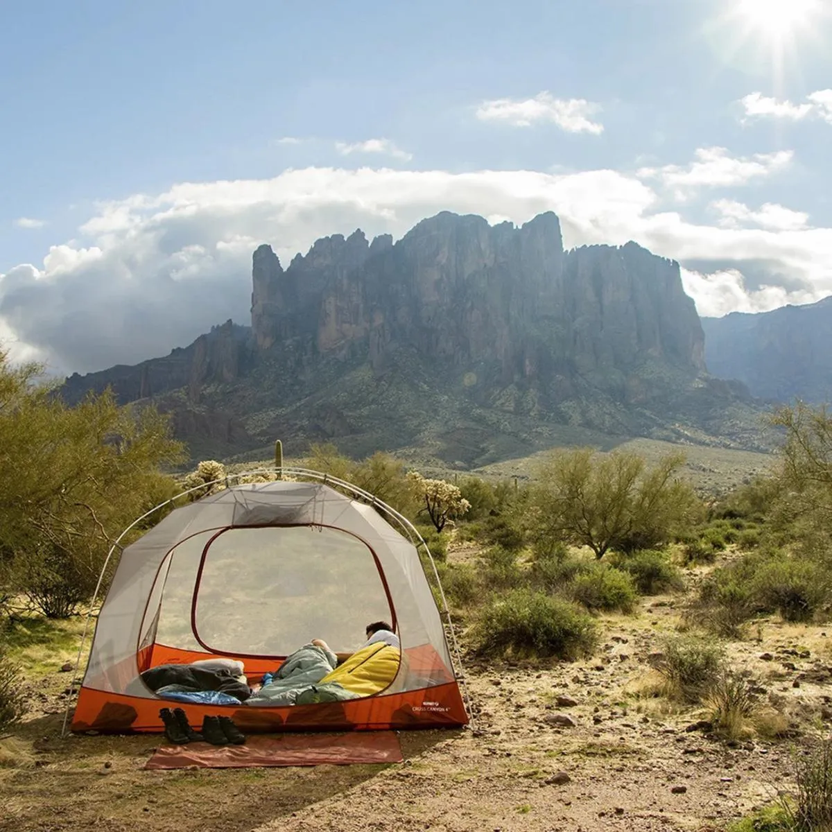 Klymit Cross Canyon 4 Person Tent - Red/Grey