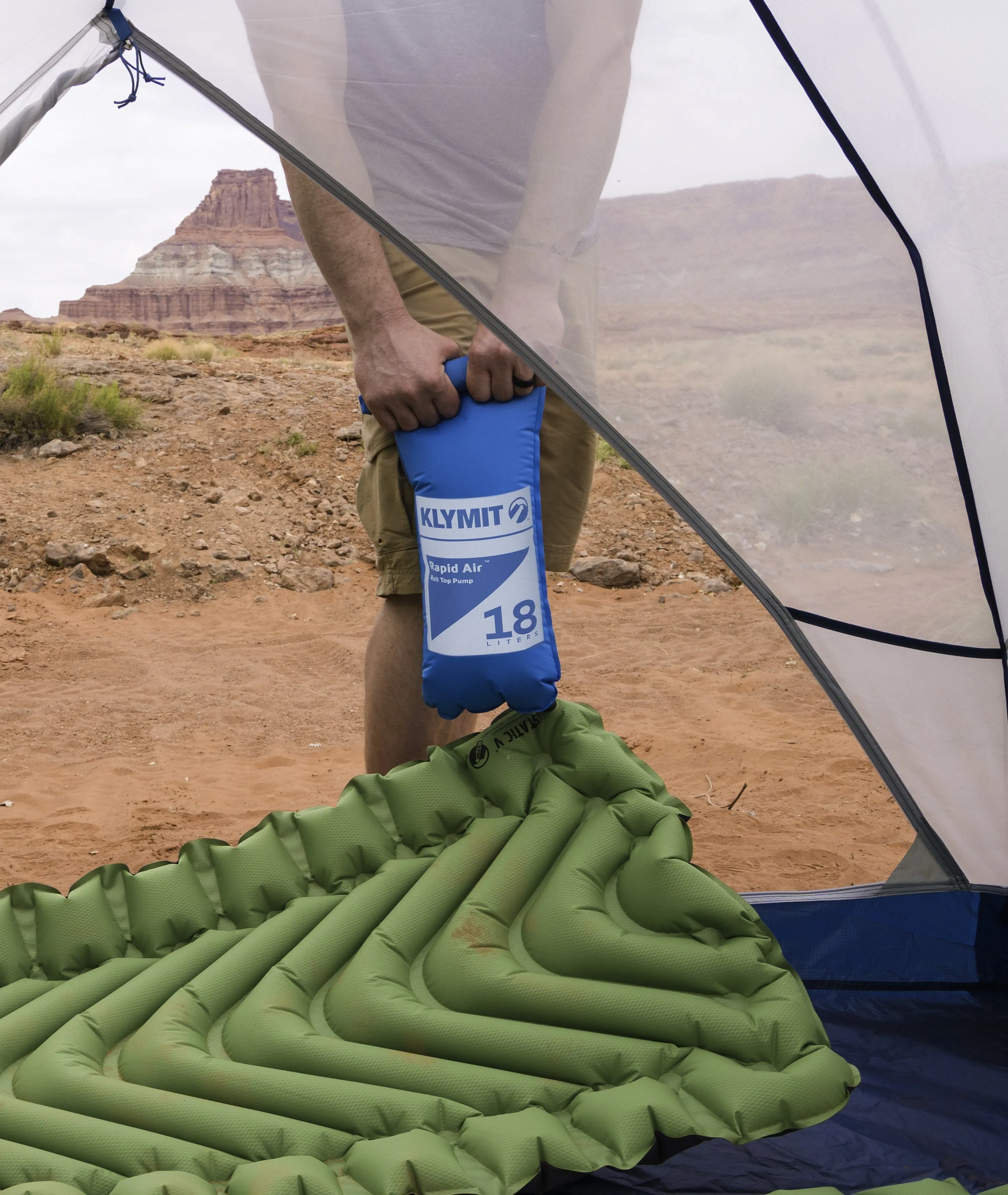 Klymit Insulated Static V Lightweight Sleeping Pad Set Options - V Sheet, Pillow X, or Air Pump & Patch Kit