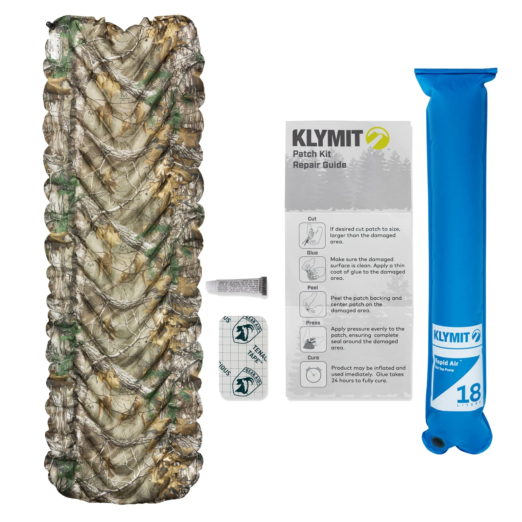 Klymit Klymit Static V Lightweight Sleeping Pad Set Options - V Sheet, Pillow X, or Air Pump & Patch Kit