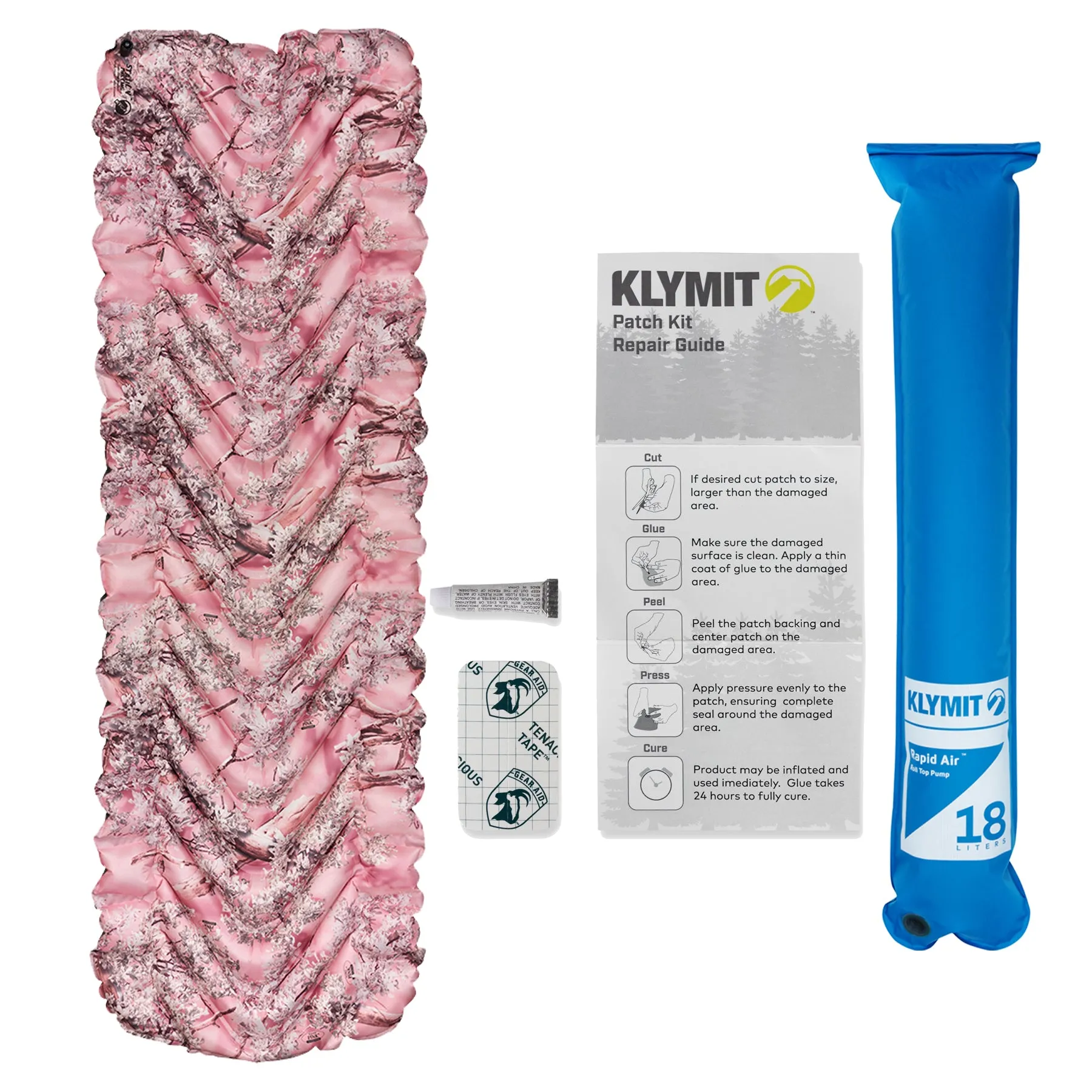 Klymit Klymit Static V Lightweight Sleeping Pad Set Options - V Sheet, Pillow X, or Air Pump & Patch Kit