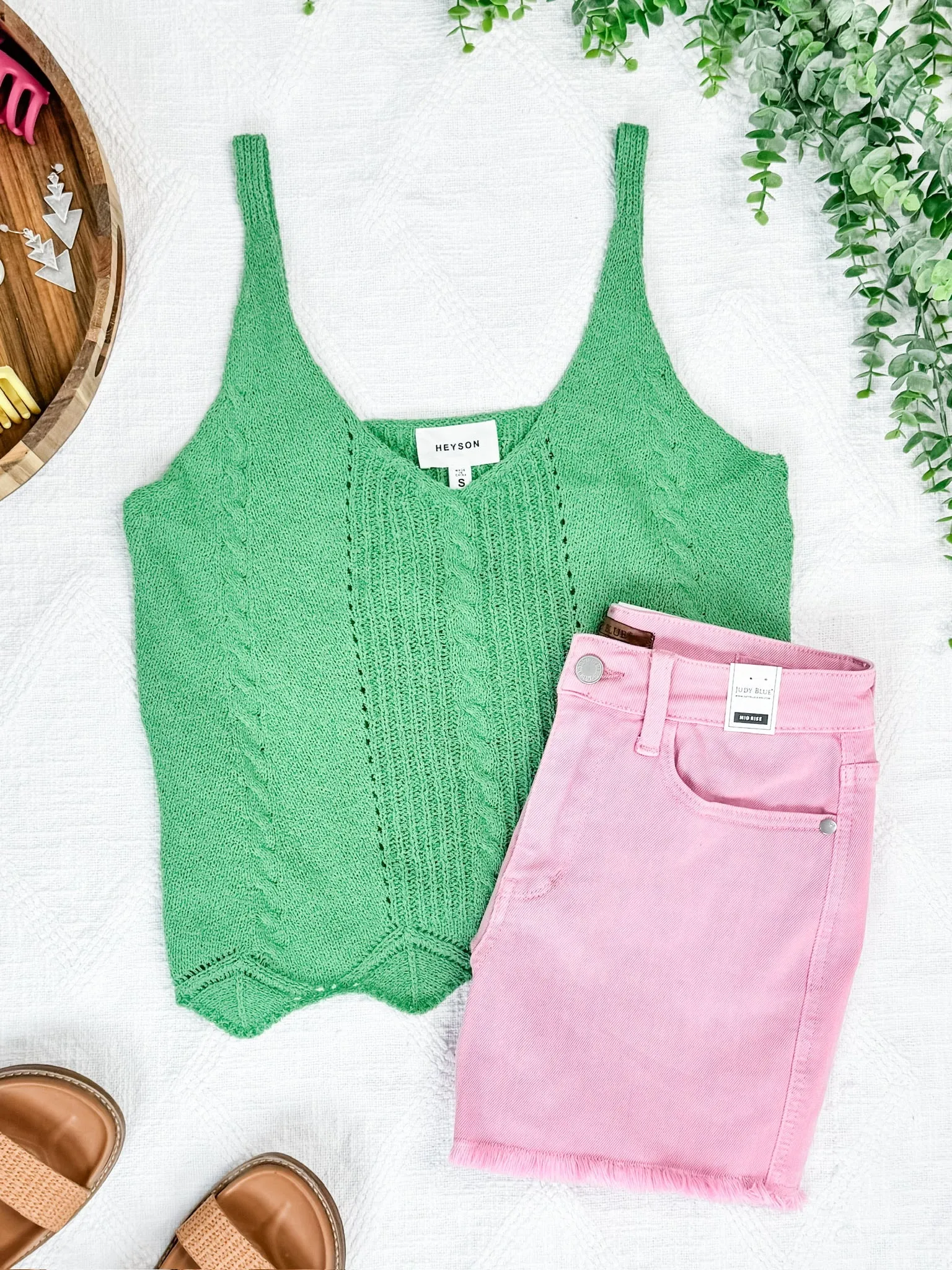 Knit Sleeveless Top In Sea Green