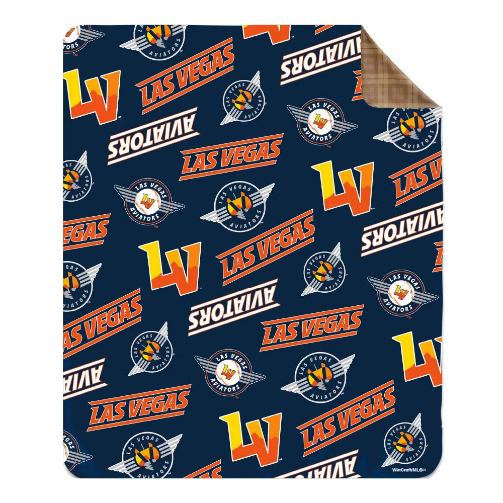 Las Vegas Aviators Wincraft Repeating Logos 50x60 Fleece Blanket