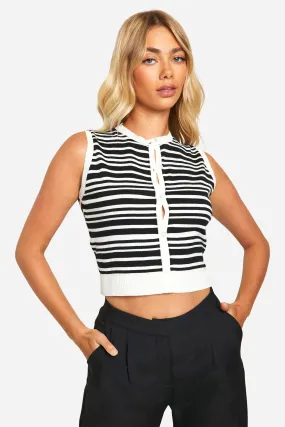 Lightweight Knit Striped Vest Top