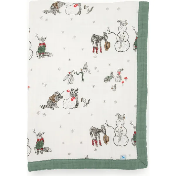 Little Unicorn Cotton Muslin Baby Quilt, Snow Day