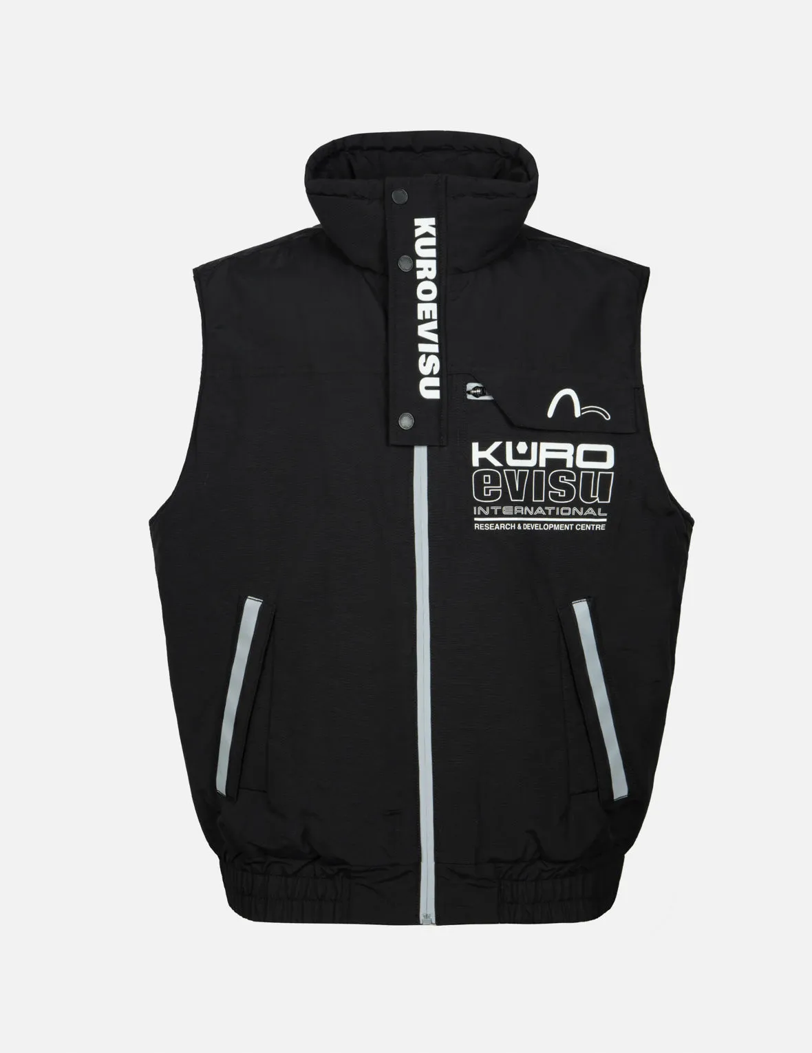 Logo Print Reflective Tapes Regular Fit Padded Vest