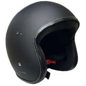 Low Profile Matt Black ECE Approved Open Face FS Retro Helmet bundle