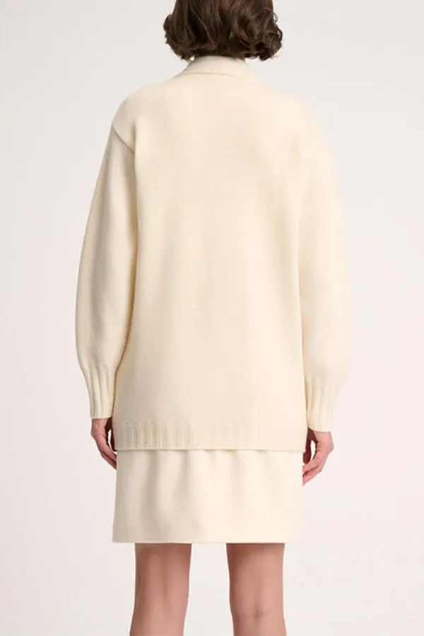 Luisa Spagnoli CANOLO CREAM CASHMERE BLEND CARDIGAN