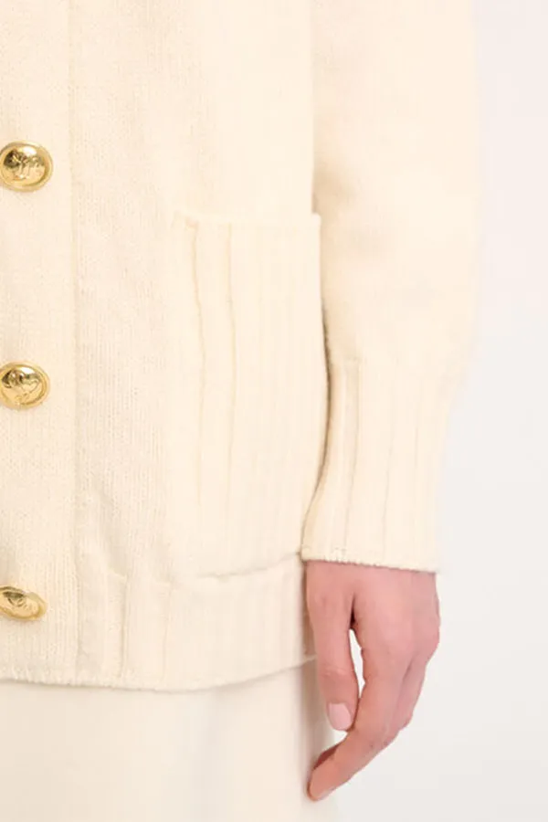 Luisa Spagnoli CANOLO CREAM CASHMERE BLEND CARDIGAN