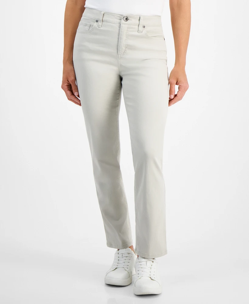 Macy's Style & Co Petite Colored High Rise Natural Straight-Leg Jeans