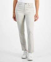 Macy's Style & Co Petite Colored High Rise Natural Straight-Leg Jeans